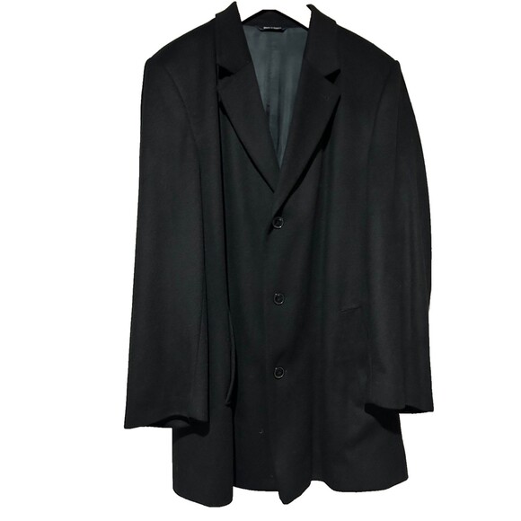 Faconnable Men’s 100% Cashmere Coat size 60L /50US Black Made in Poland - Picture 2 of 9